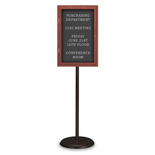 Corkboard, Double Door, Radius Frame, 42x32", Black/Medium Gray